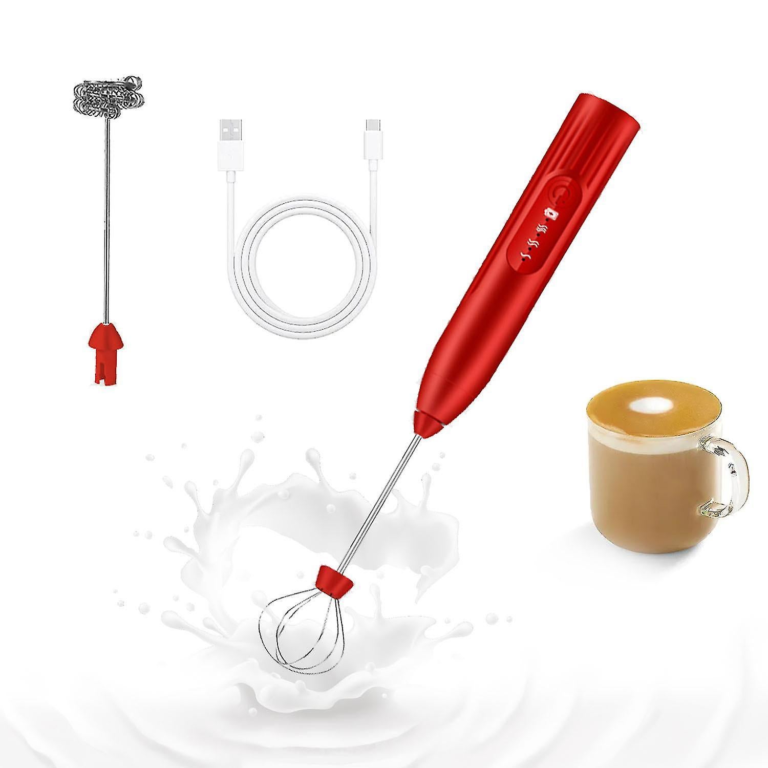 USB Rechargeable Handheld Milk Frother 2-in-1 Whisk Coffee Foam Maker - Image 1