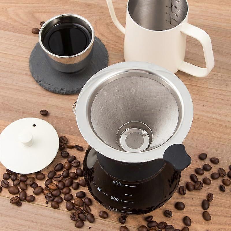 400ml Inverted Glass Coffee Maker with Stainless Steel Filter Manual Dripper - Image 3