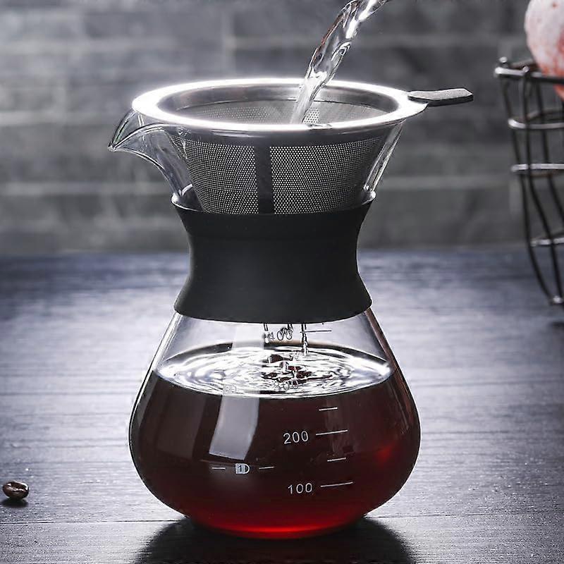 400ml Inverted Glass Coffee Maker with Stainless Steel Filter Manual Dripper - Image 5