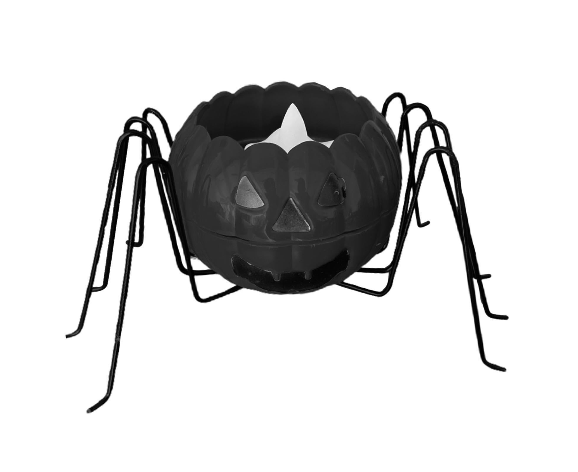 Eye-catching Candle Holder Spider Shape Iron Halloween Themed Candle Container for Home-Black - Image 1