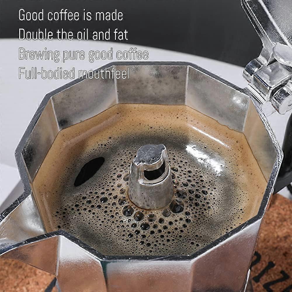 Italian Moka Pot Coffee Maker 6 Cup Classic Espresso Stovetop Coffee Maker - Image 5