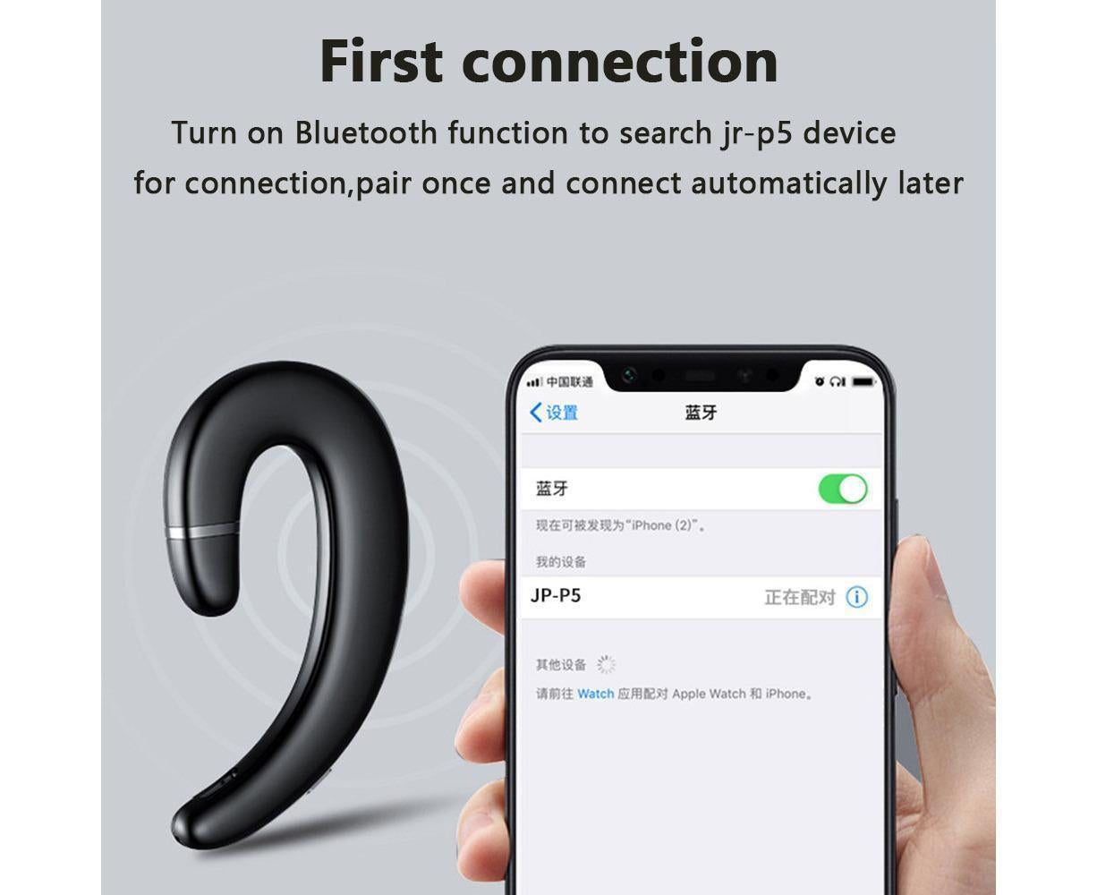 Ear Hook Wireless Headphones - Non Ear Plug - Single Ear Noise Cancelling Headset with Mic - Image 4