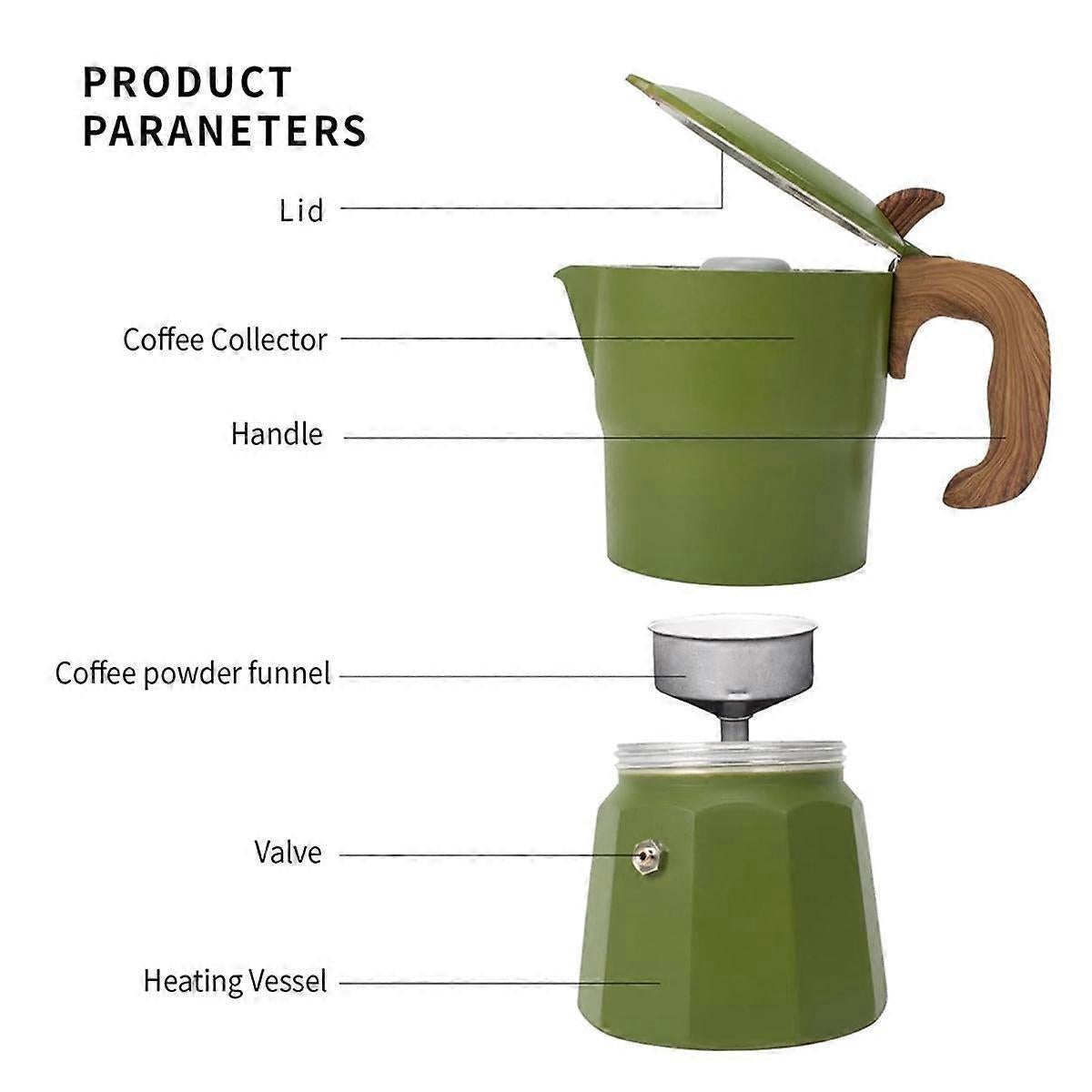 Classic Italian Moka Pot Stovetop Espresso Coffee Maker Mocha Pot Old Style - Image 5