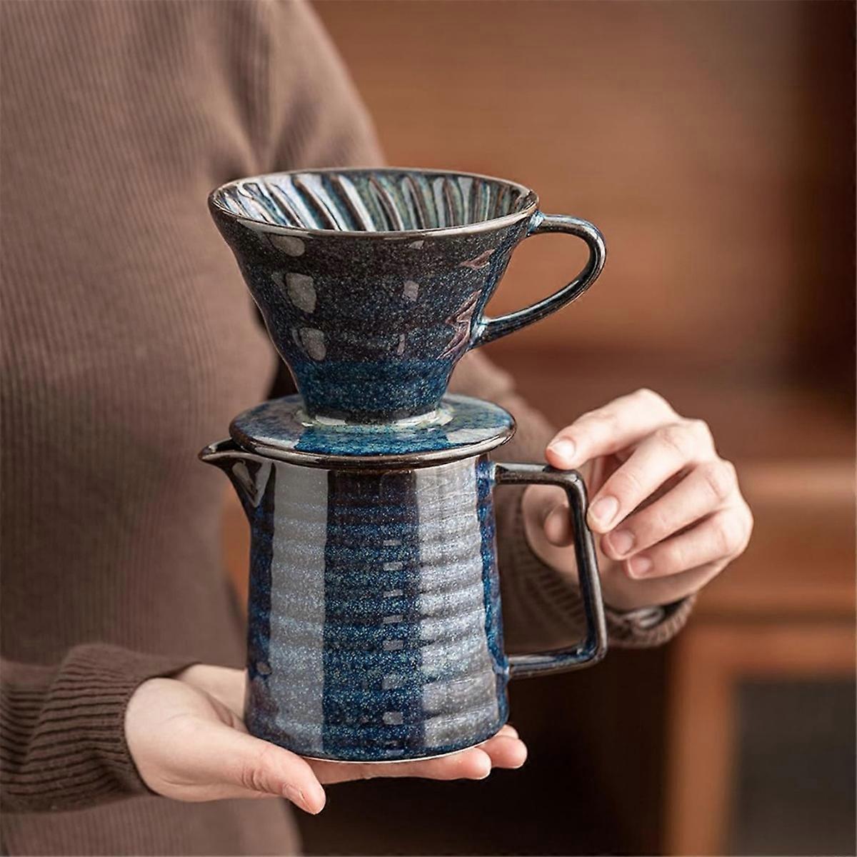 Pour Over Coffee Maker Ceramic Coffee Pot with 40 Paper Filters - Image 4