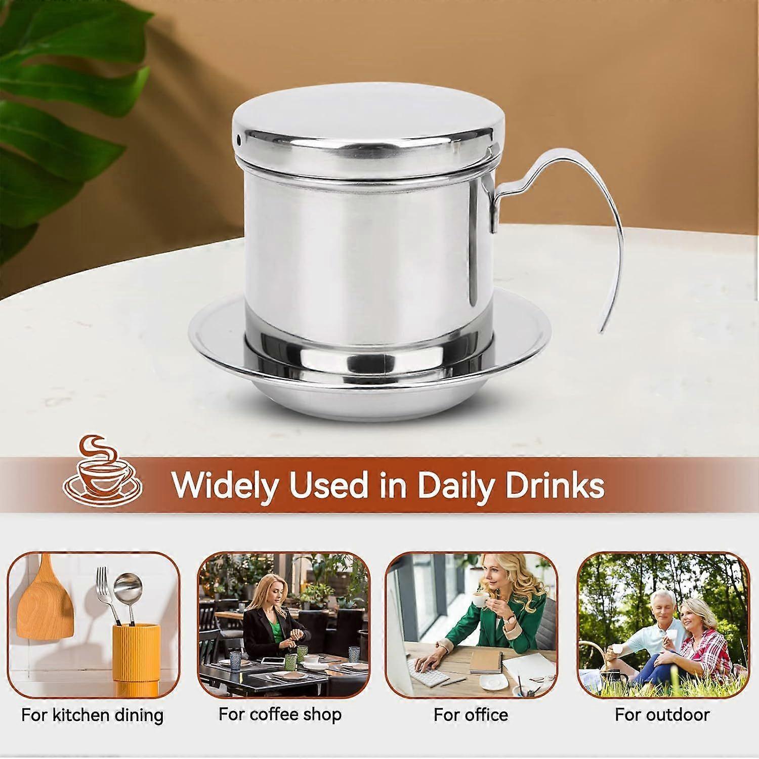 Vietnamese Coffee Filter Stainless Steel Single Drip Coffee Maker Brewer - Image 4