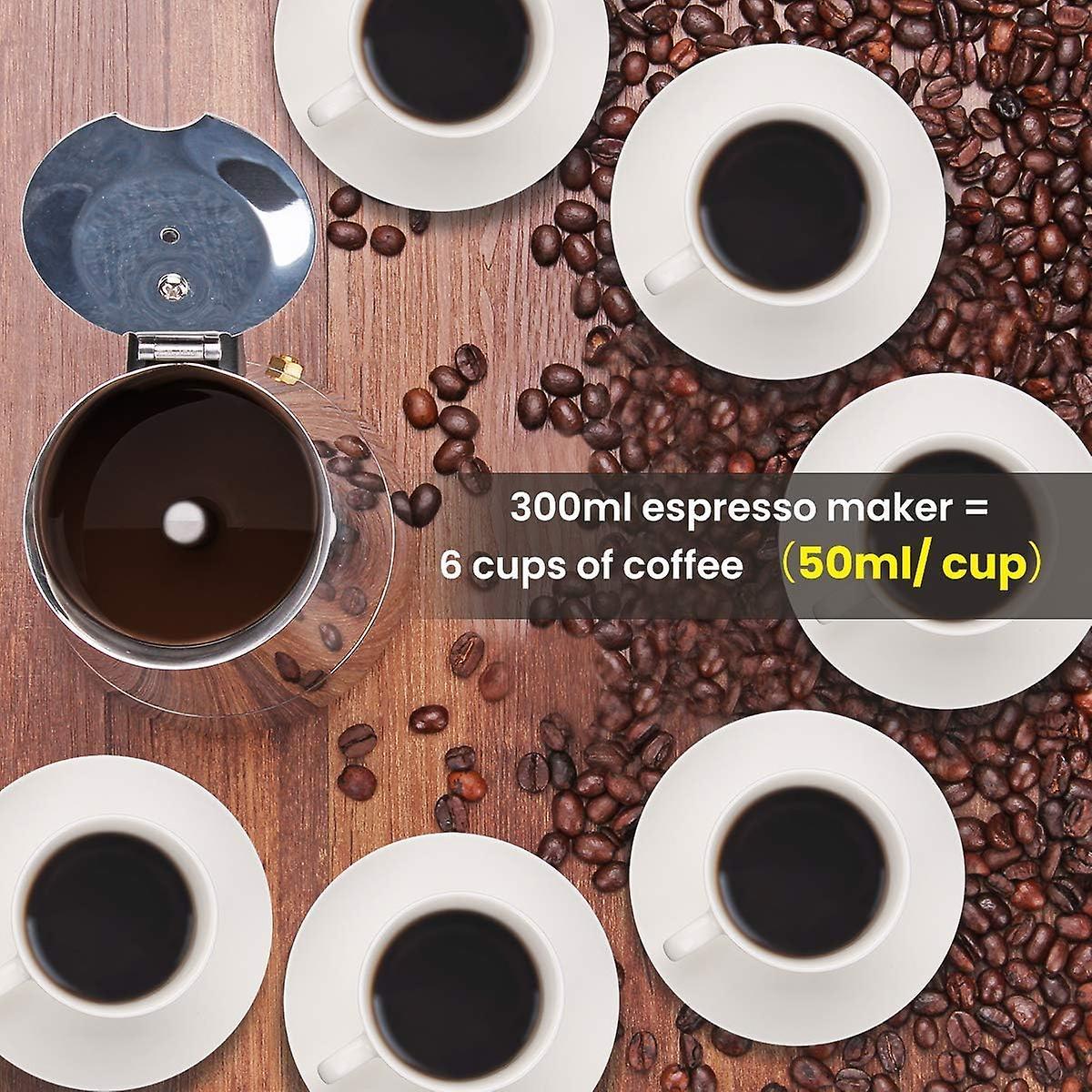 Stainless Steel Italian Moka Pot 300ml Espresso Maker Induction Compatible - Image 3