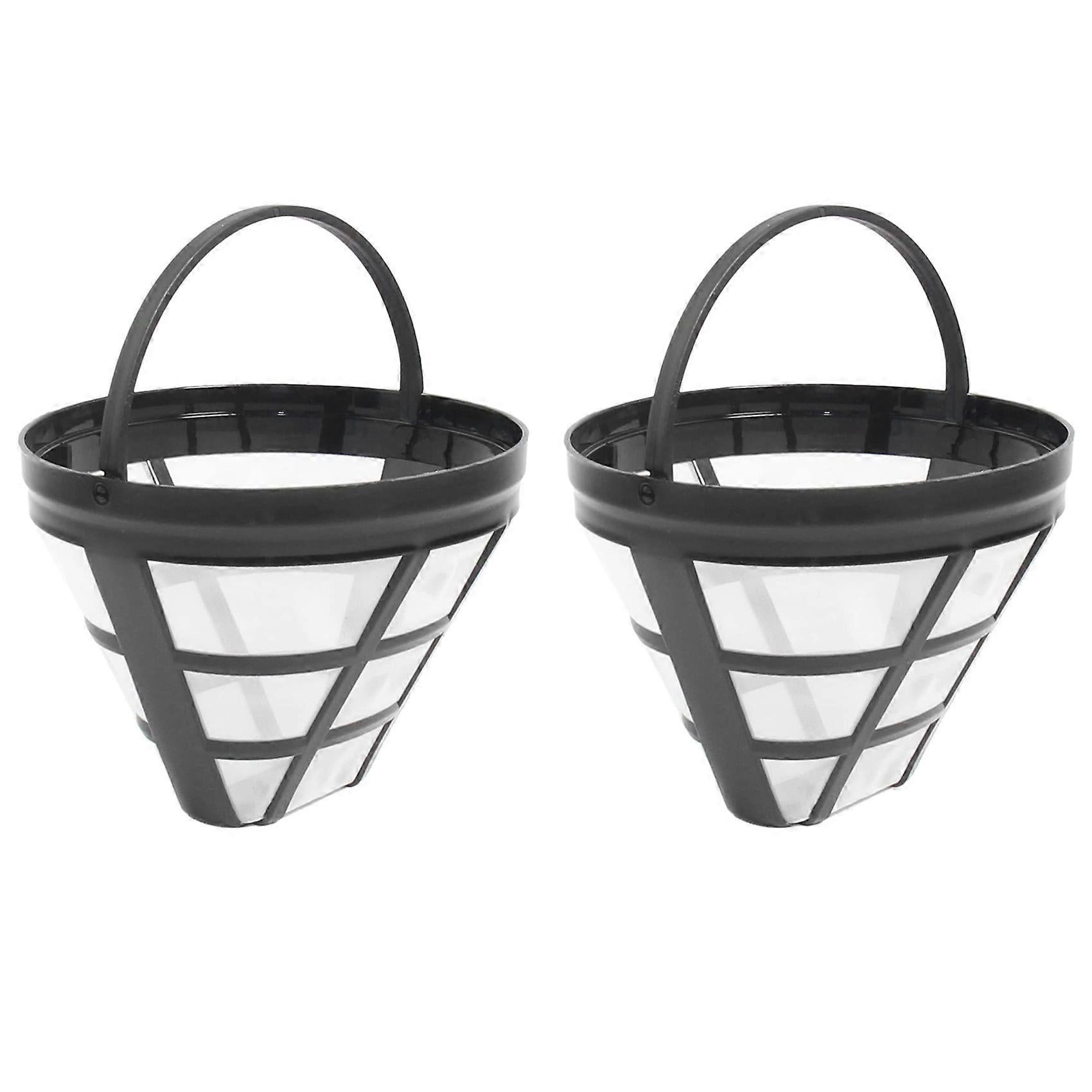 2 Pack Reusable Coffee Maker Basket Filters No.4 Fit 8-12 Cup Drip Machines - Image 1