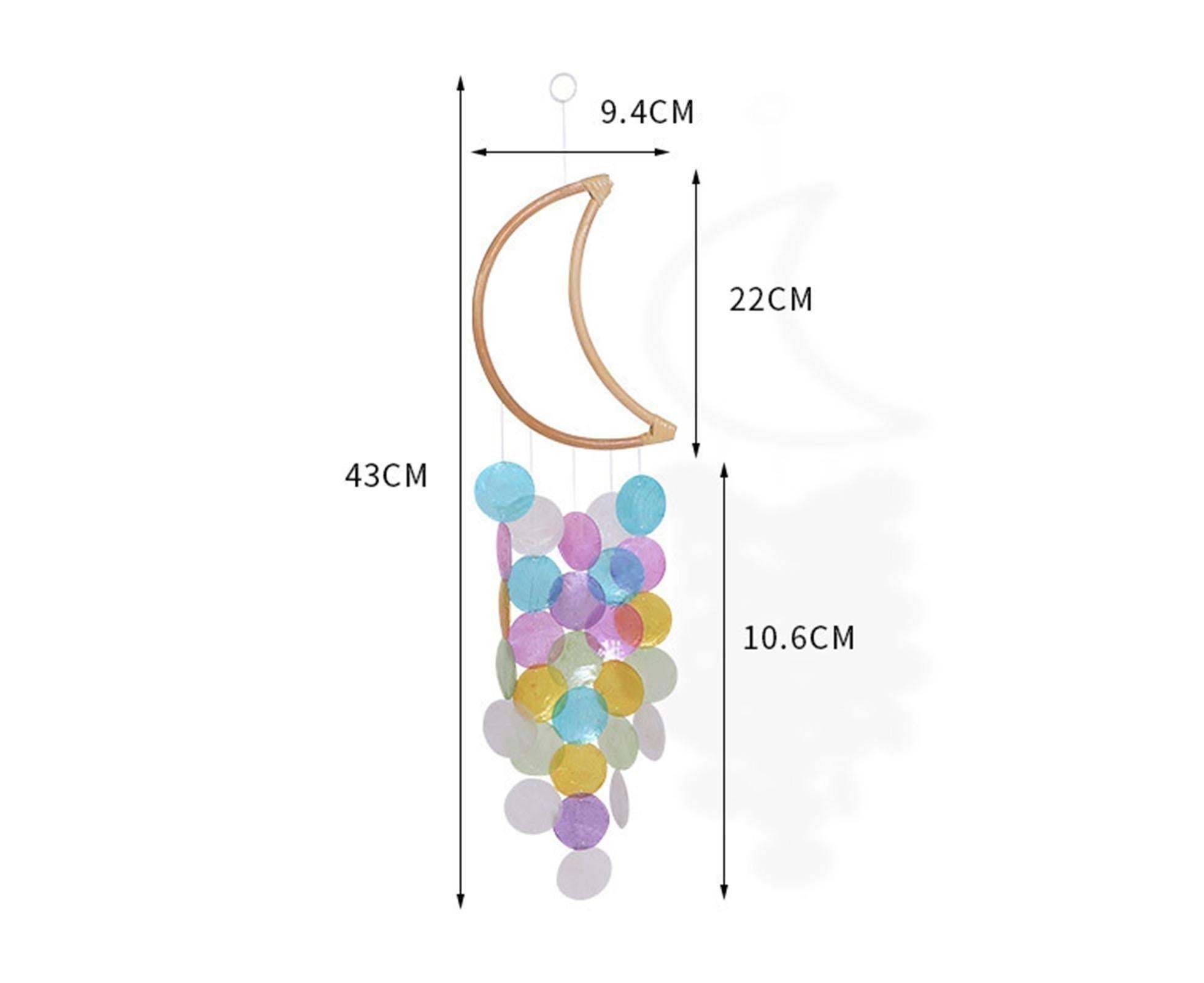 Wooden Moon Shape Wind Chime-Multicolor - Image 4