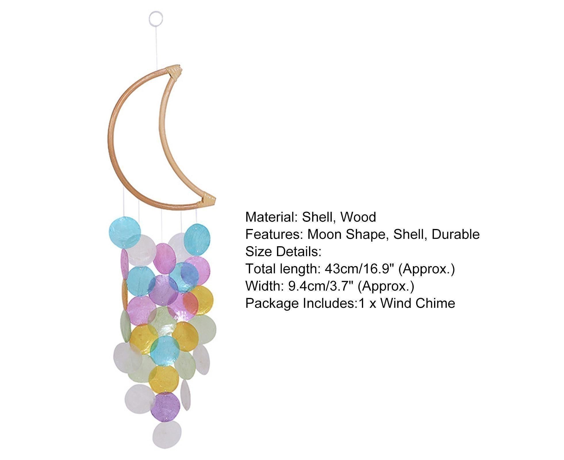 Wooden Moon Shape Wind Chime-Multicolor - Image 5