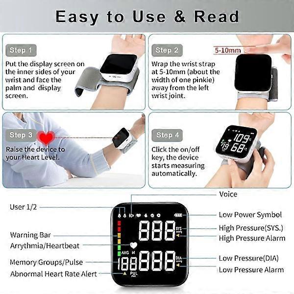 Rechargeable Wrist Device with Large LED Screen and Memory Function - Image 4