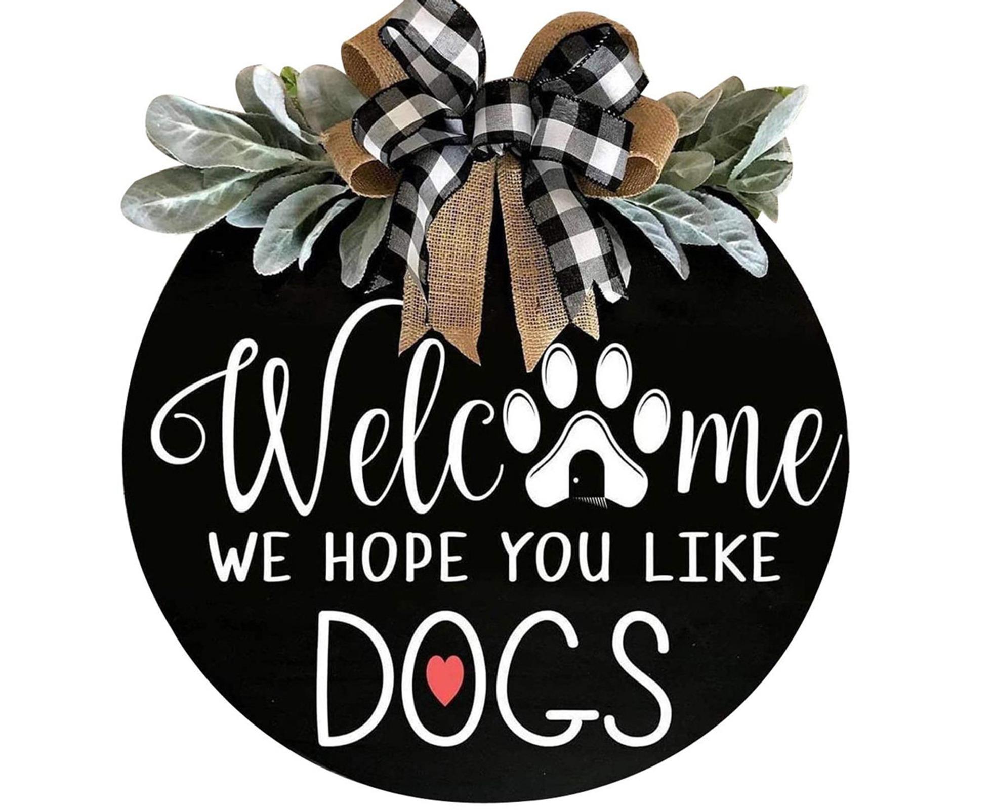Door Sign Long Lasting Multifunctional Round Welcome Hanging Home Sign for Home-Black - Image 2
