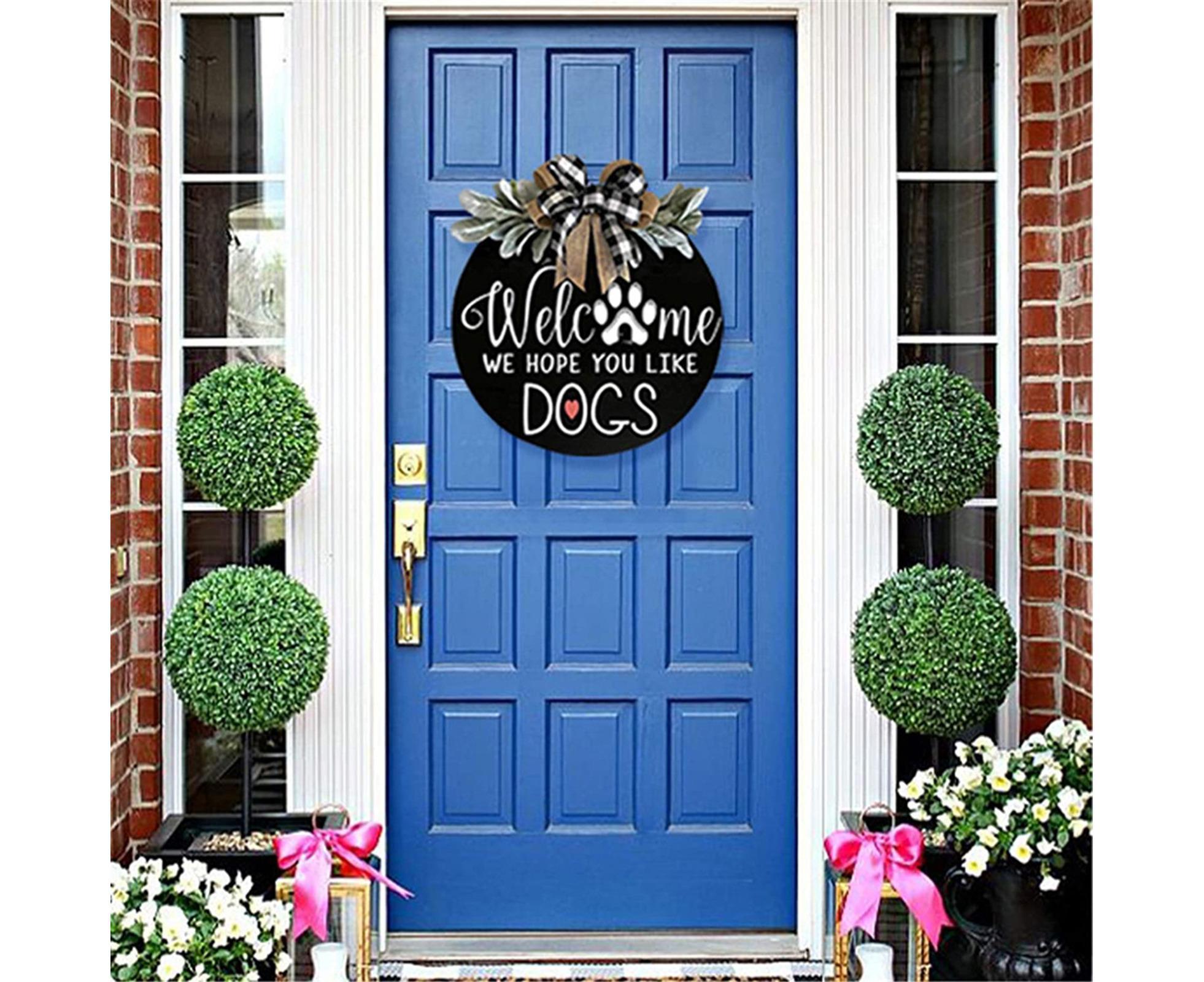 Door Sign Long Lasting Multifunctional Round Welcome Hanging Home Sign for Home-Black - Image 4