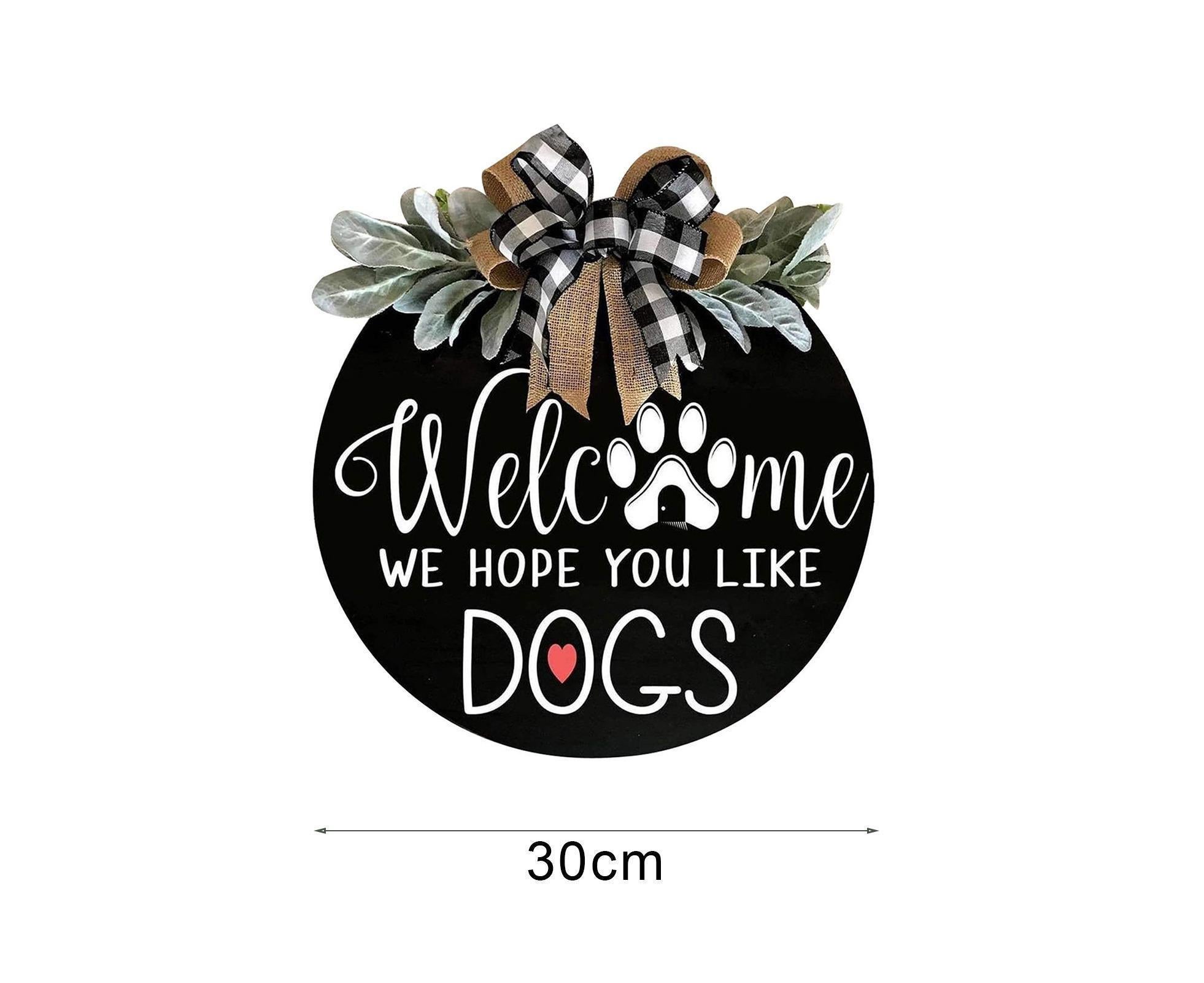 Door Sign Long Lasting Multifunctional Round Welcome Hanging Home Sign for Home-Black - Image 6
