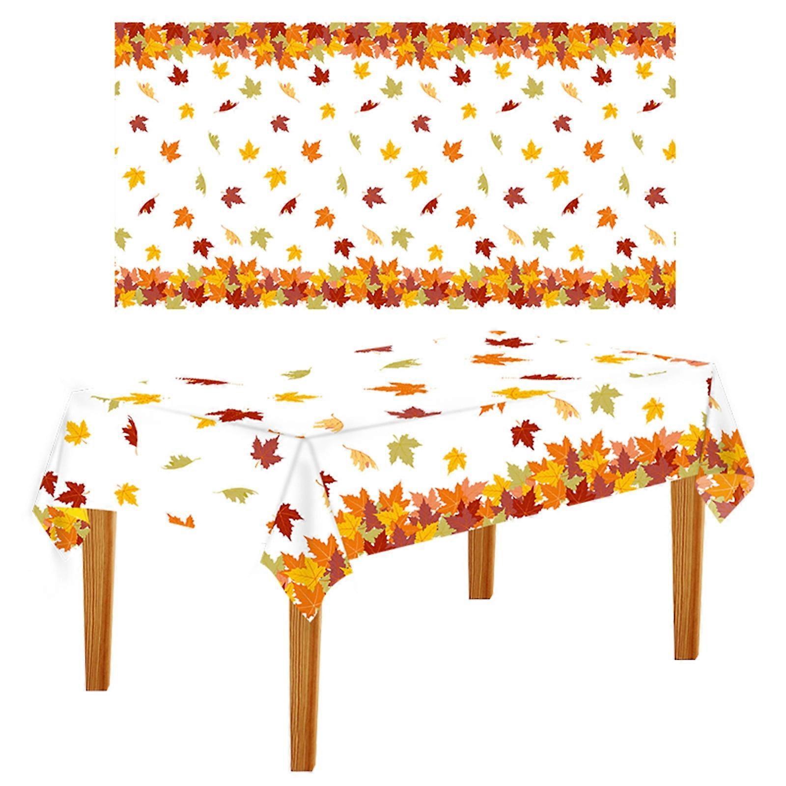 Thanksgiving Tablecloth Maple Leaf Accessories Holiday Party Background Wall Table Decoration 137*274cm - Image 1