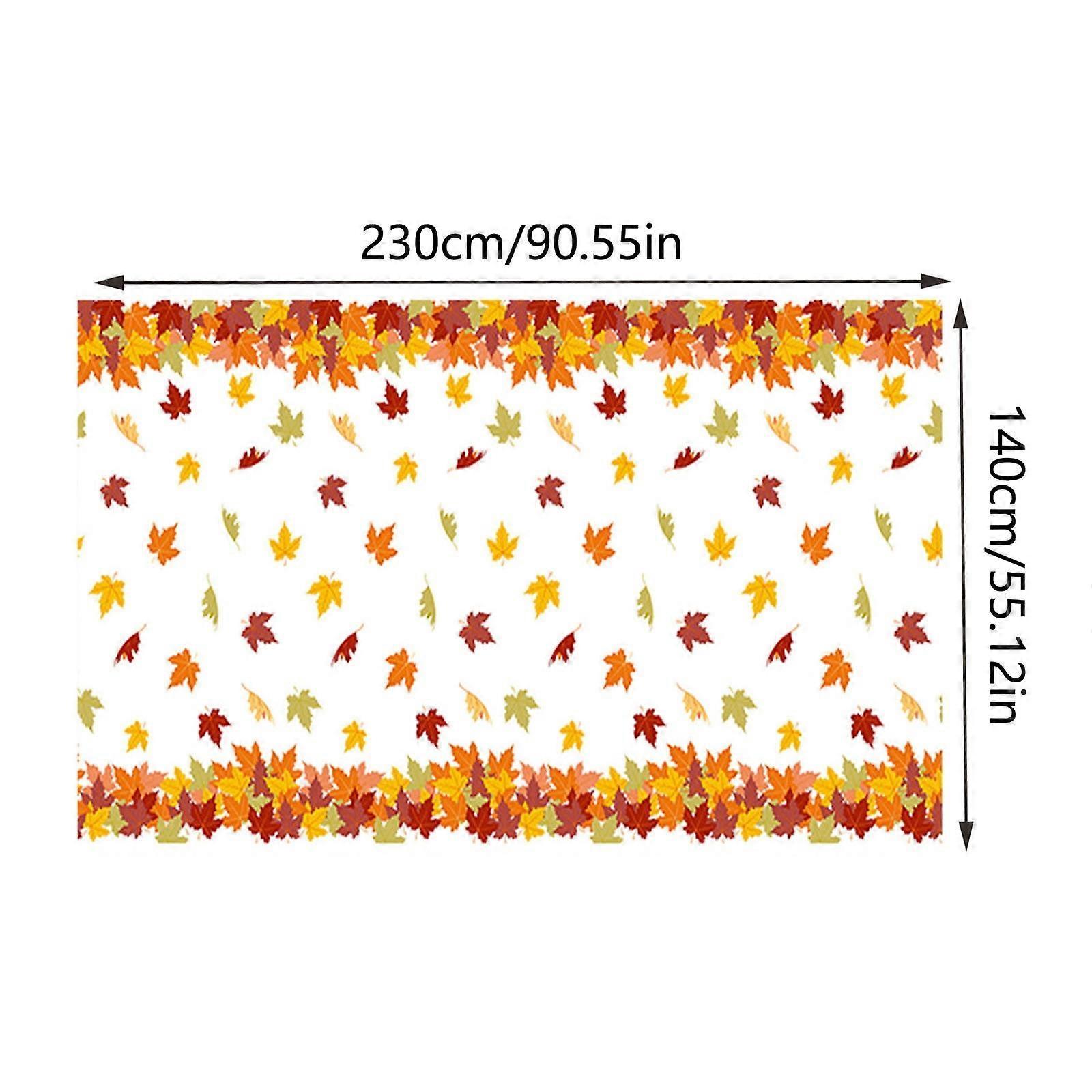 Thanksgiving Tablecloth Maple Leaf Accessories Holiday Party Background Wall Table Decoration 137*274cm - Image 3