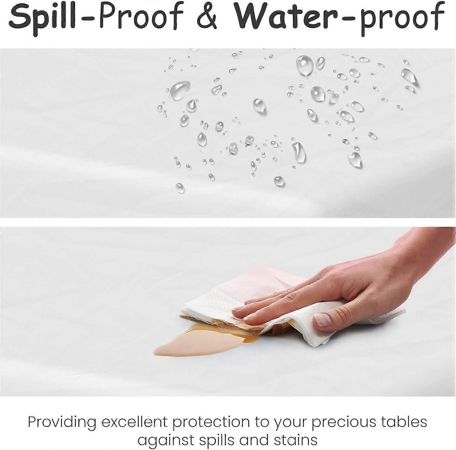 5 Pack Premium White Plastic Tablecloth - 108 x 54 in - Image 4