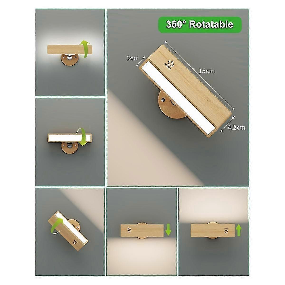 Battery Operated Wall Sconces Set of 2, Wireless LED Lights for Bedroom - Image 3
