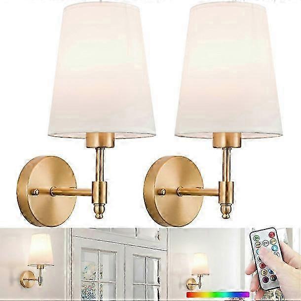 Battery Operated Wall Sconces Set of 2, Rechargeable Cordless LED Lights - Image 3