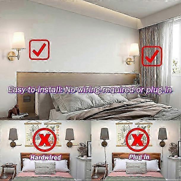 Battery Operated Wall Sconces Set of 2, Rechargeable Cordless LED Lights - Image 4