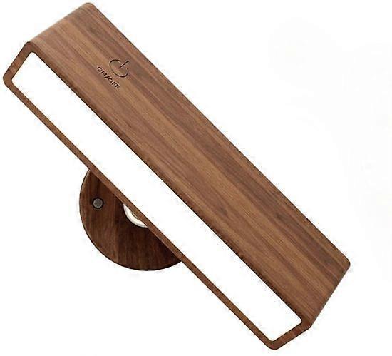 Battery Operated Wall Sconces Set of 2, Rechargeable Wood Wall Lights, Stick On - Image 1