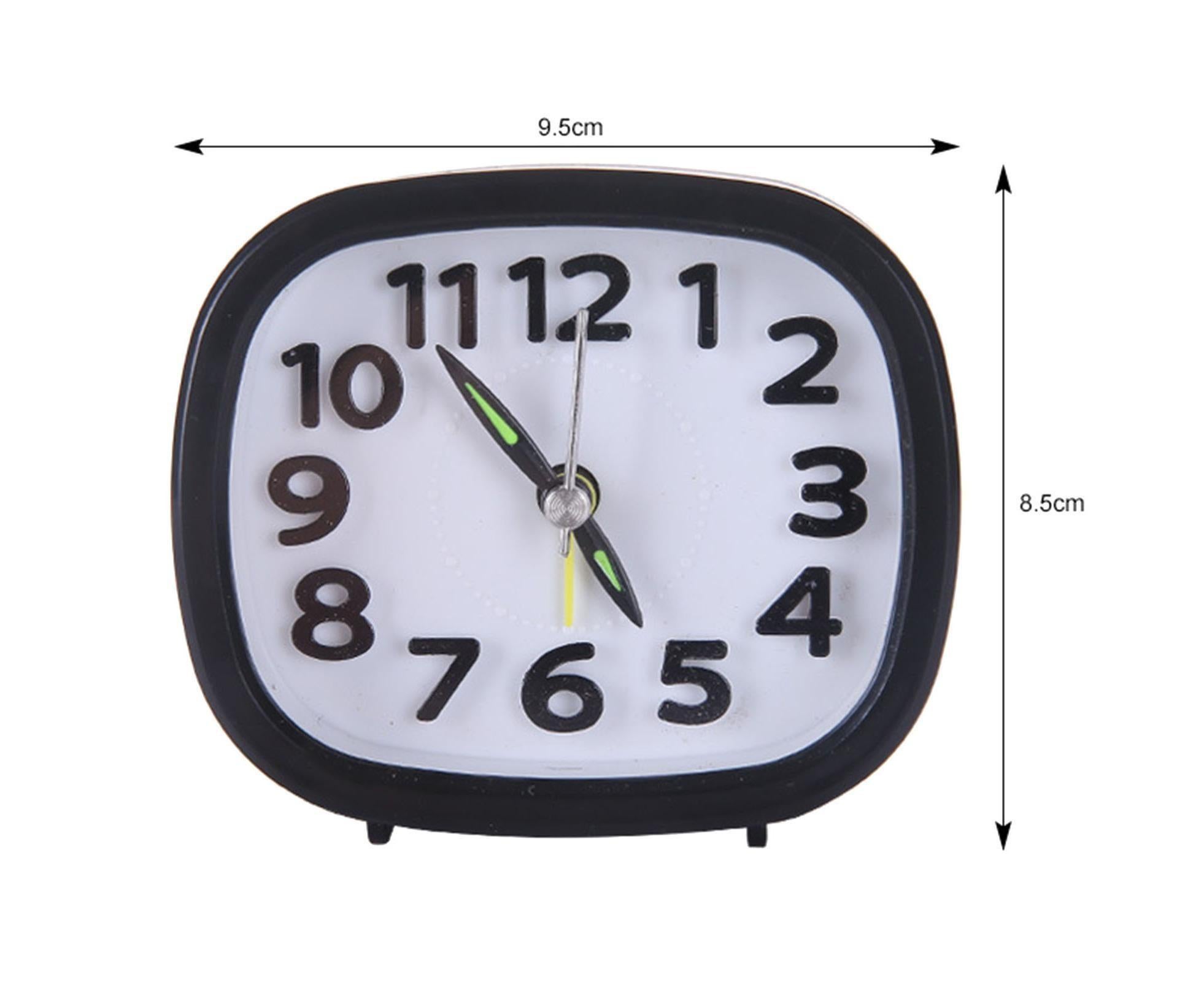 Table Clock Low Noise Multi-functional Round Small Bedside Analog Alarm Clock for Daily Use - White - Image 2