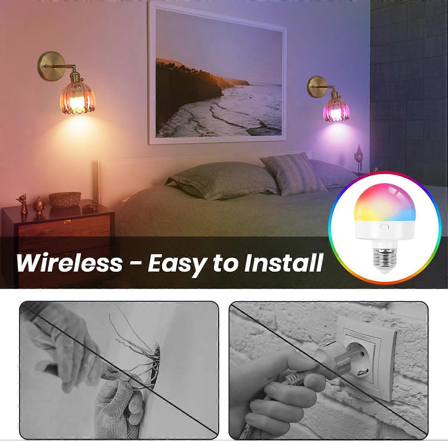 Battery Operated Wall Sconce Set of 2, Vintage Gold Amber Glass, Rechargeable LED, Remote - Image 2