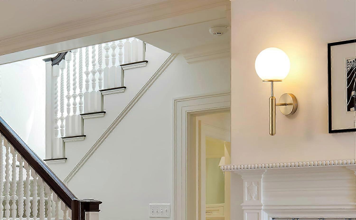 Battery Operated Wall Sconce Set of 2, Wireless Remote Dimmable LED, Gold Fabric Shade - Image 5