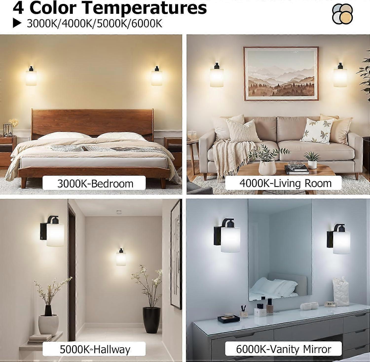 Battery Operated Wall Sconces Set of 2, Rechargeable LED, Touch & Remote Control, Black - Image 3