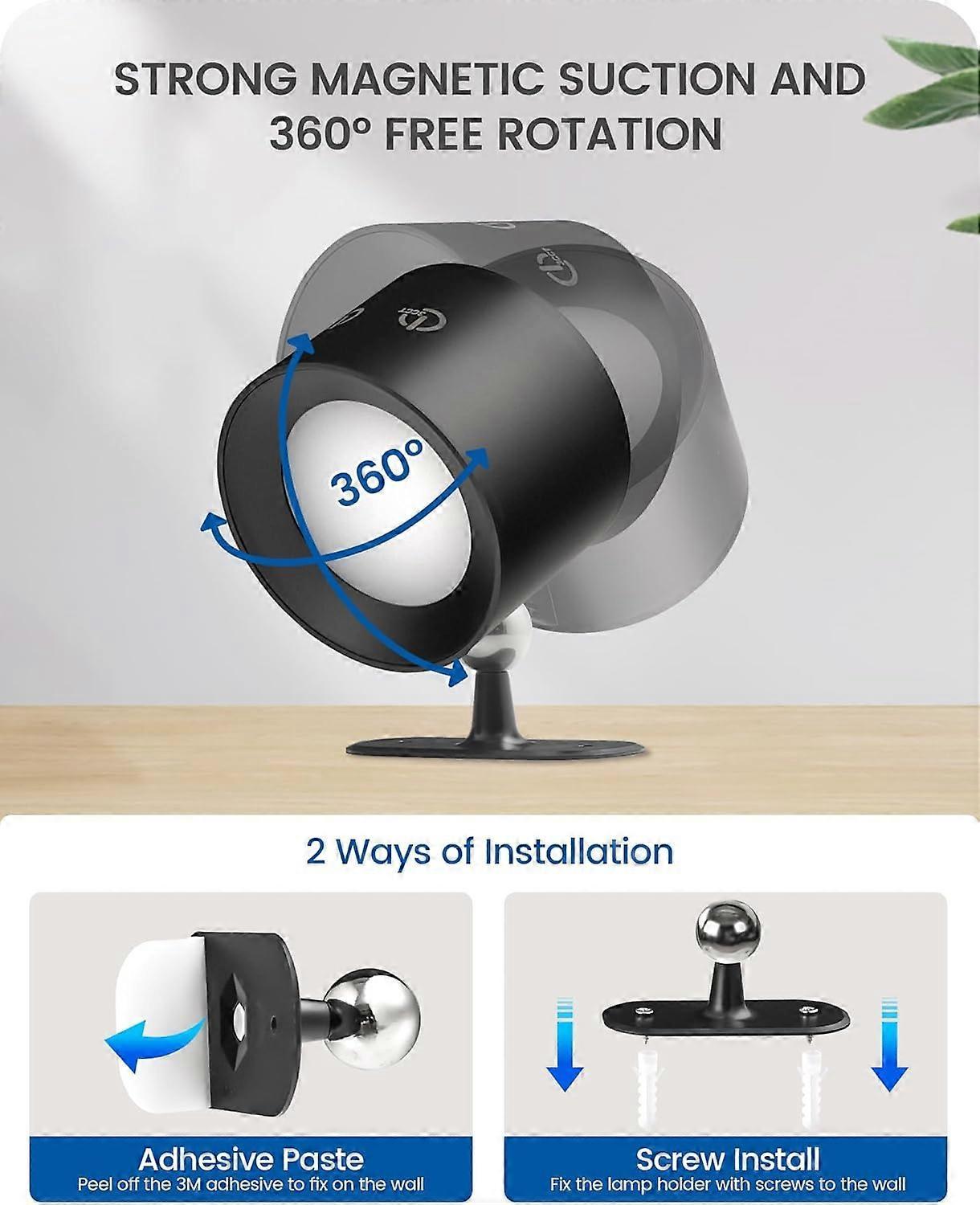 Battery Operated Wall Sconce Set of 2, Rechargeable RGB LED Lights, Remote, Black - Image 5