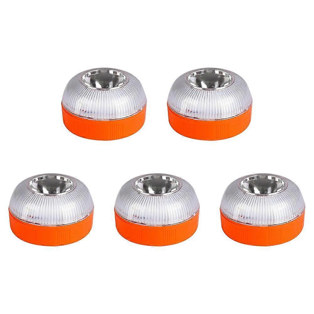 V16 Emergency LED Warning Lights 5PCS, White & Yellow Beacon Traffic Light - Image 1