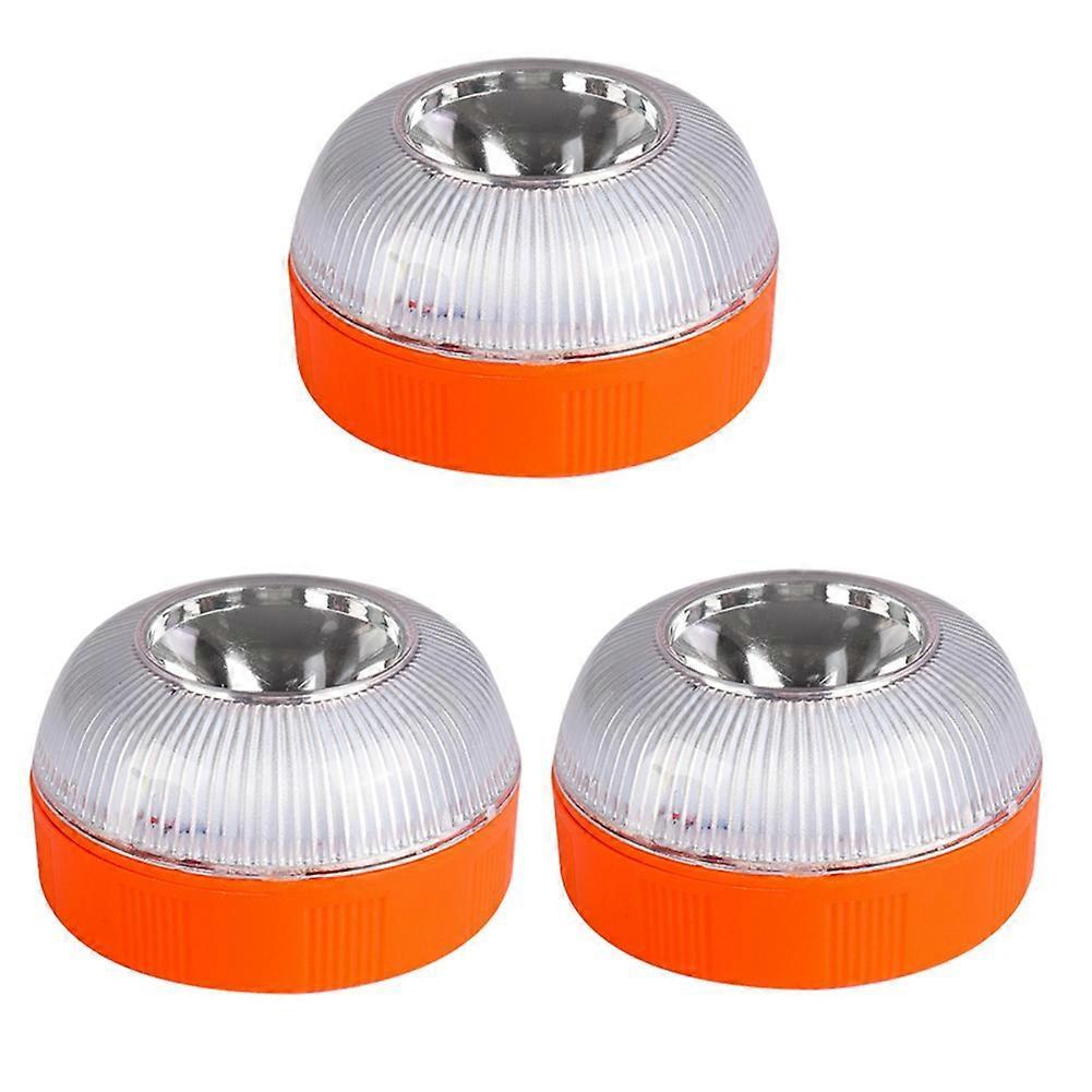 V16 Emergency LED Warning Lights 3PCS, White & Yellow Traffic Security Lamp - Image 1
