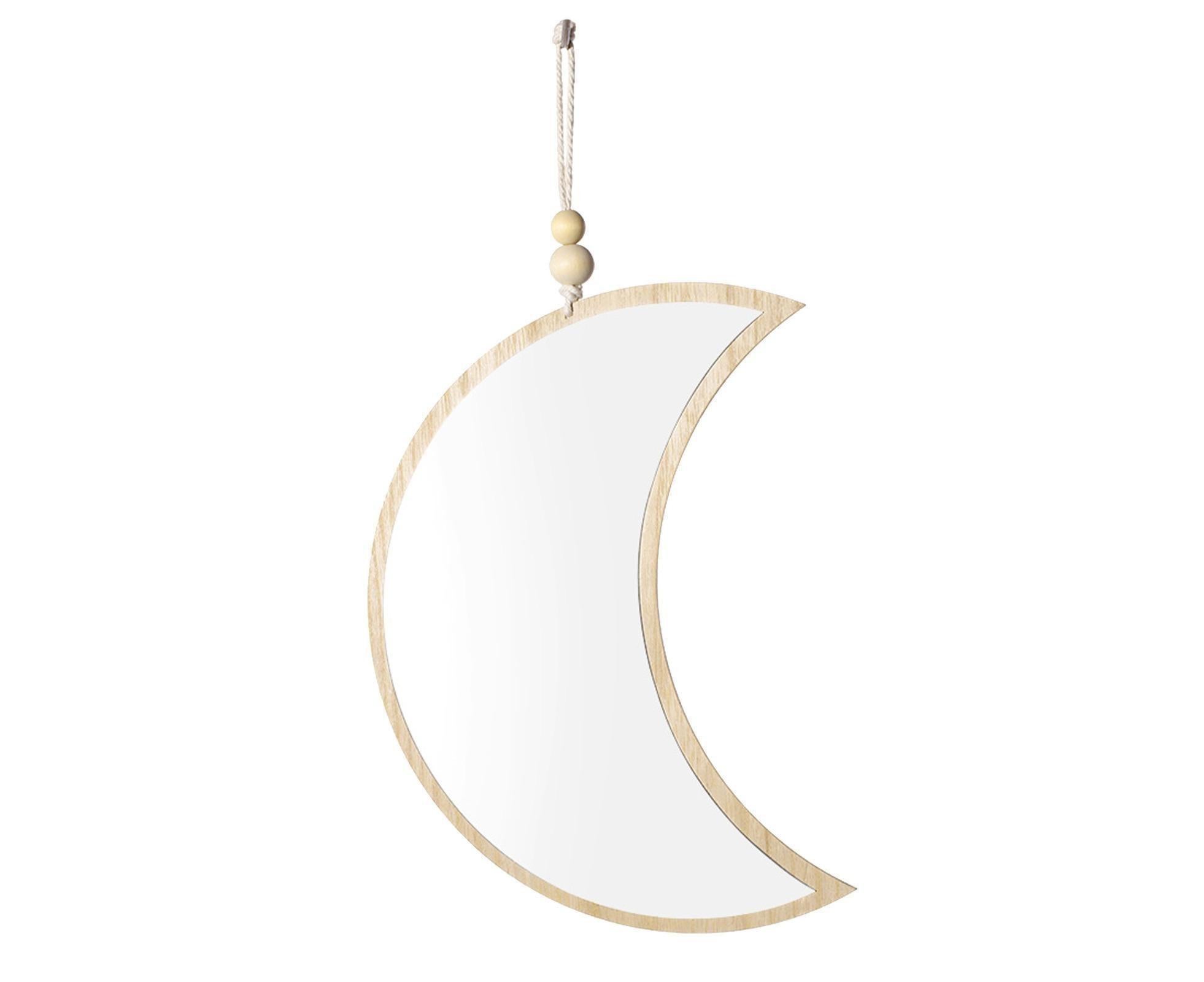 Moon Shape Mirror Decor for Bedroom-Natural - Image 2