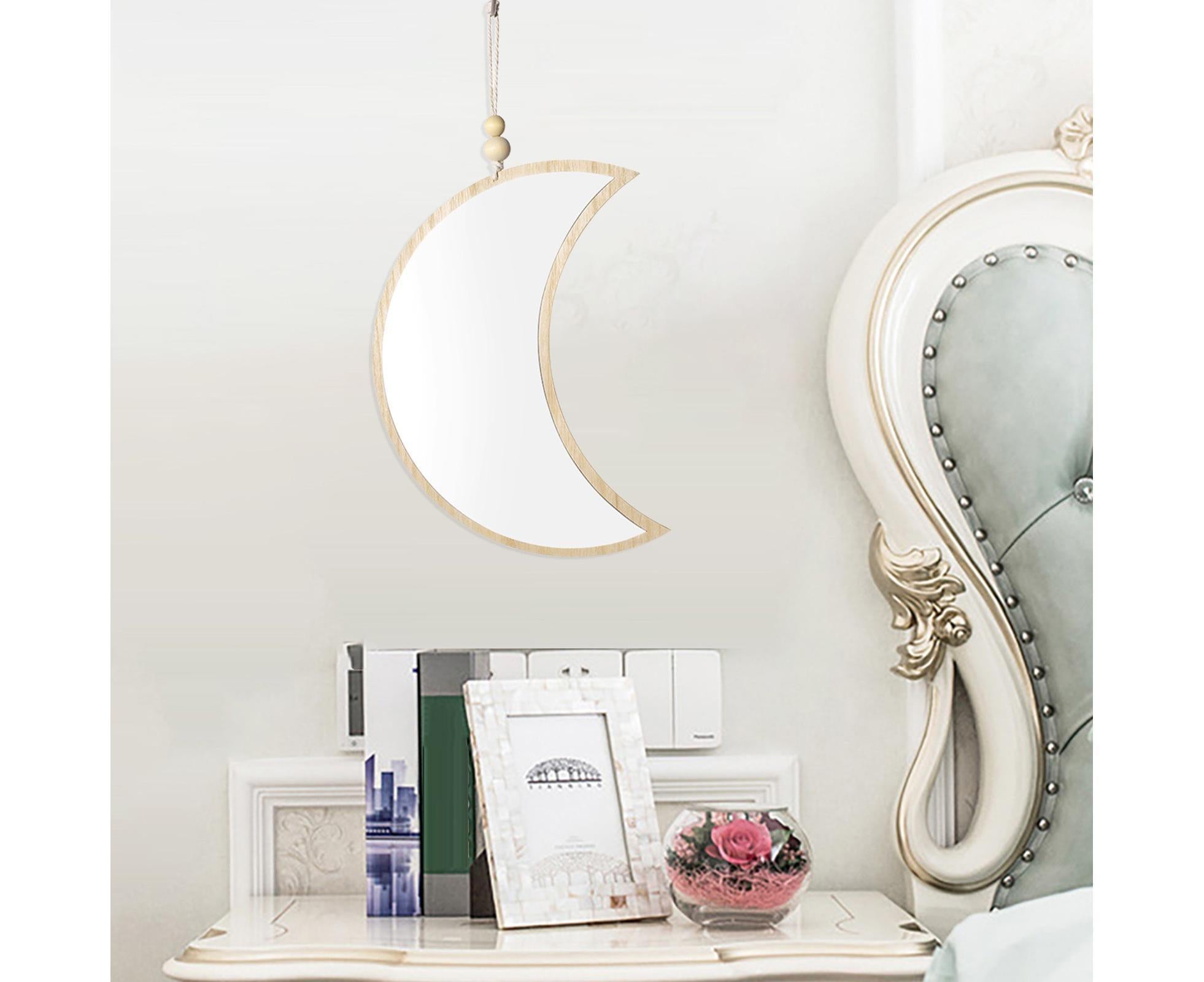 Moon Shape Mirror Decor for Bedroom-Natural - Image 5