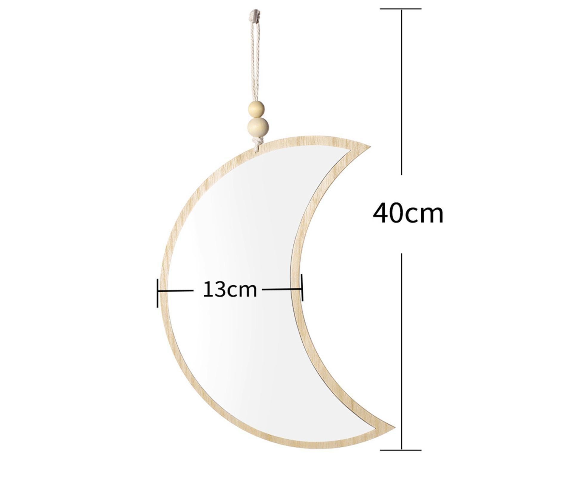 Moon Shape Mirror Decor for Bedroom-Natural - Image 7