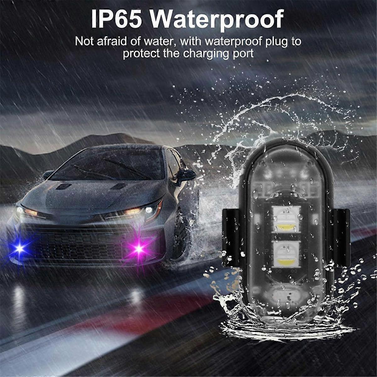 Wireless LED Strobe Lights 4PCS with Remote, 8 Colors USB Rechargeable Waterproof - Image 3