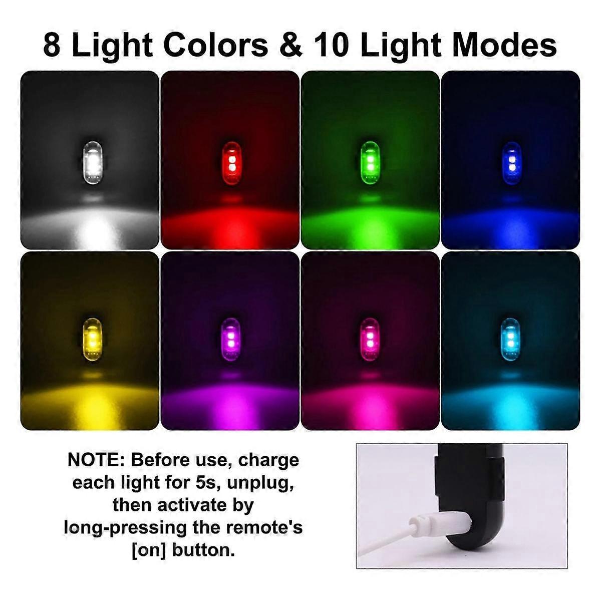 Wireless LED Strobe Lights 4PCS with Remote, 8 Colors USB Rechargeable Waterproof - Image 4