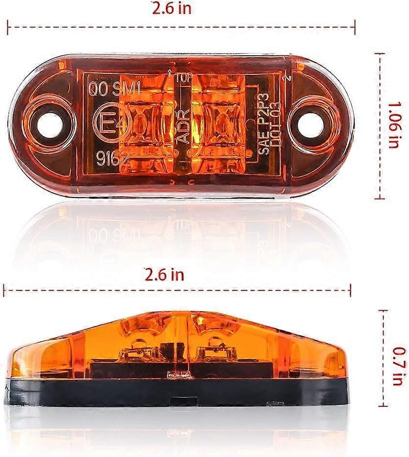 LED Side Marker Lights 10PCS, 12V Waterproof Car Truck Warning Tail Lamps - Image 2