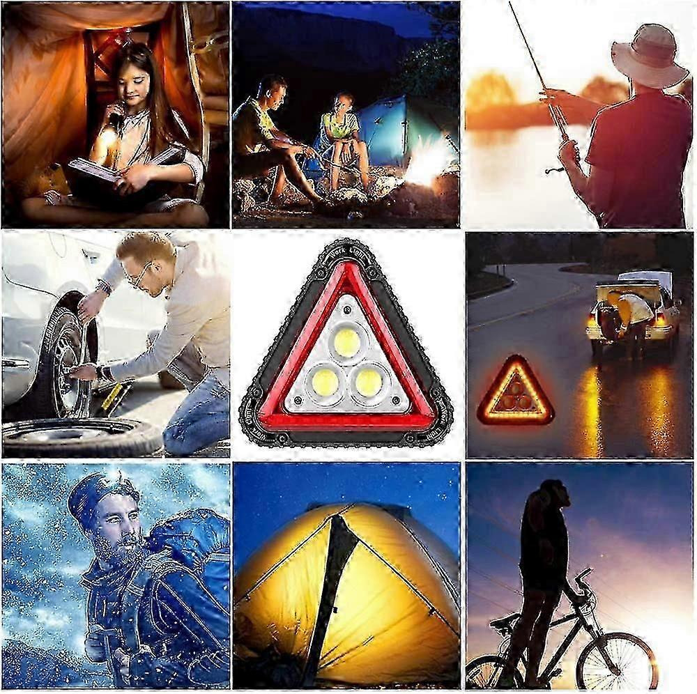 LED Emergency Warning Triangle, Portable USB Rechargeable 4 Light Modes - Image 3
