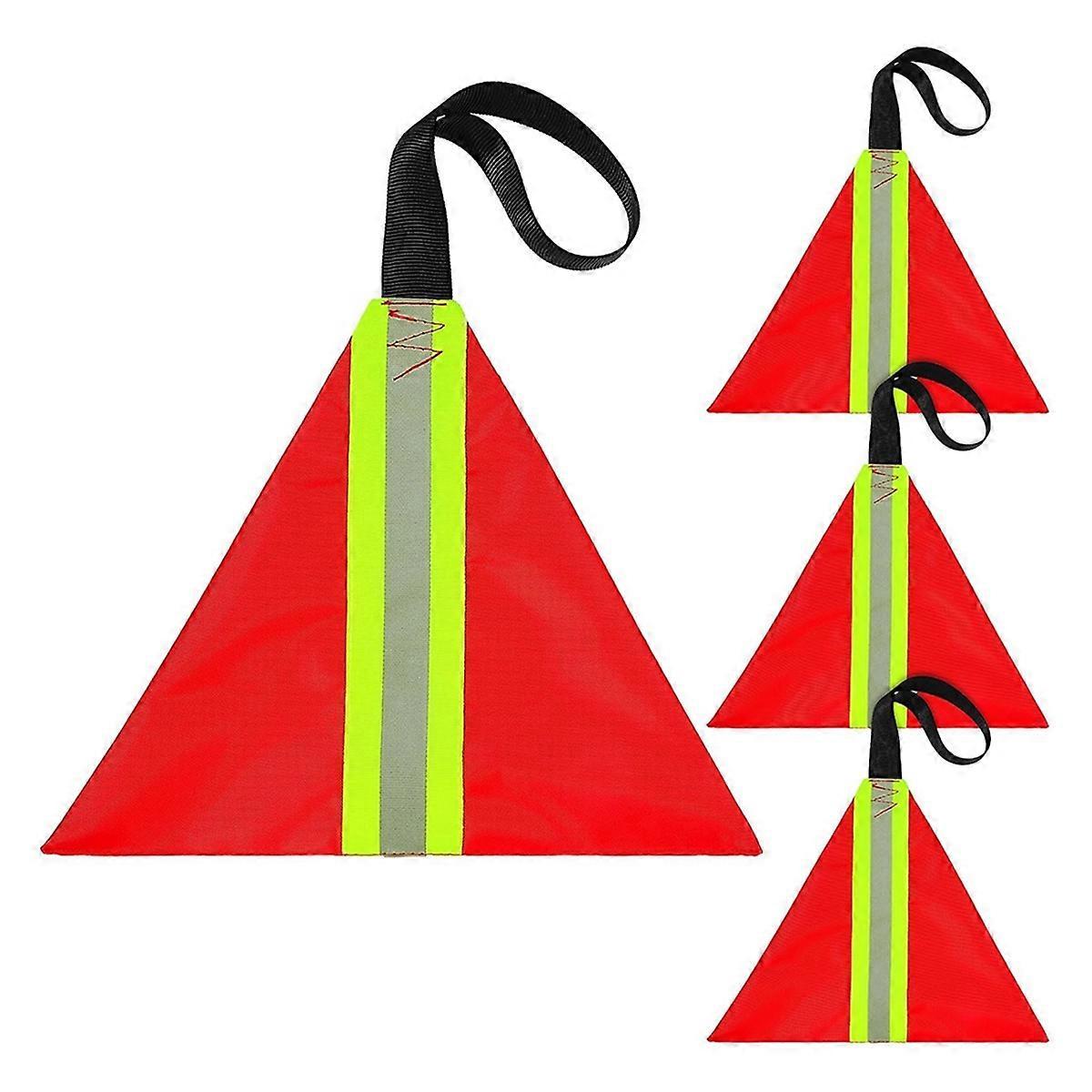 Security Tow Flag 4PCS, Red Reflective Warning Flags for Truck Trailer Loads - Image 1