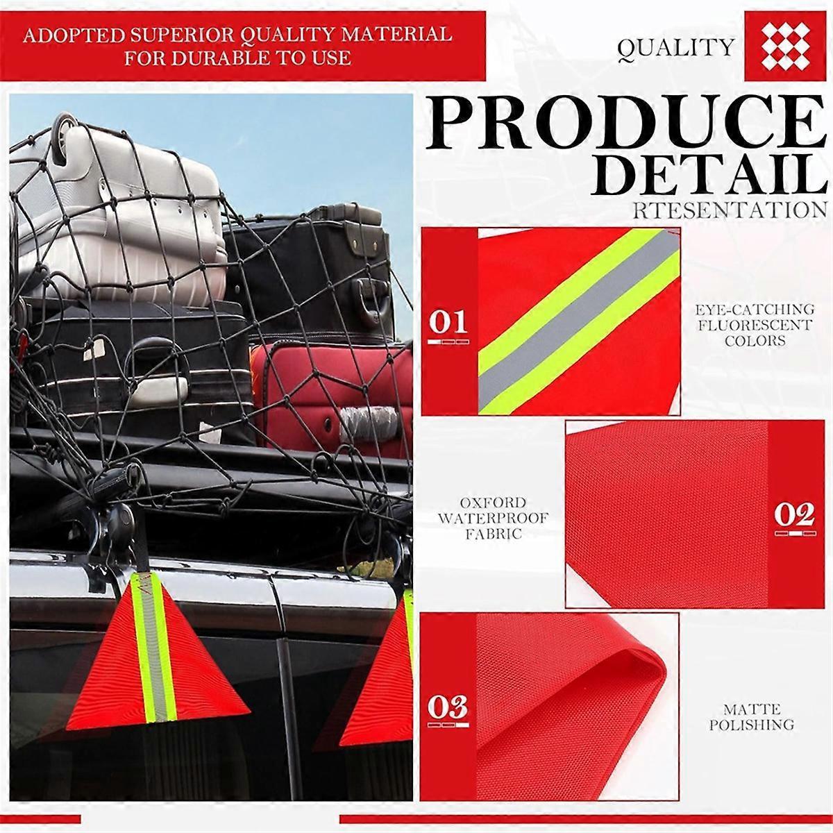 Security Tow Flag 4PCS, Red Reflective Warning Flags for Truck Trailer Loads - Image 3
