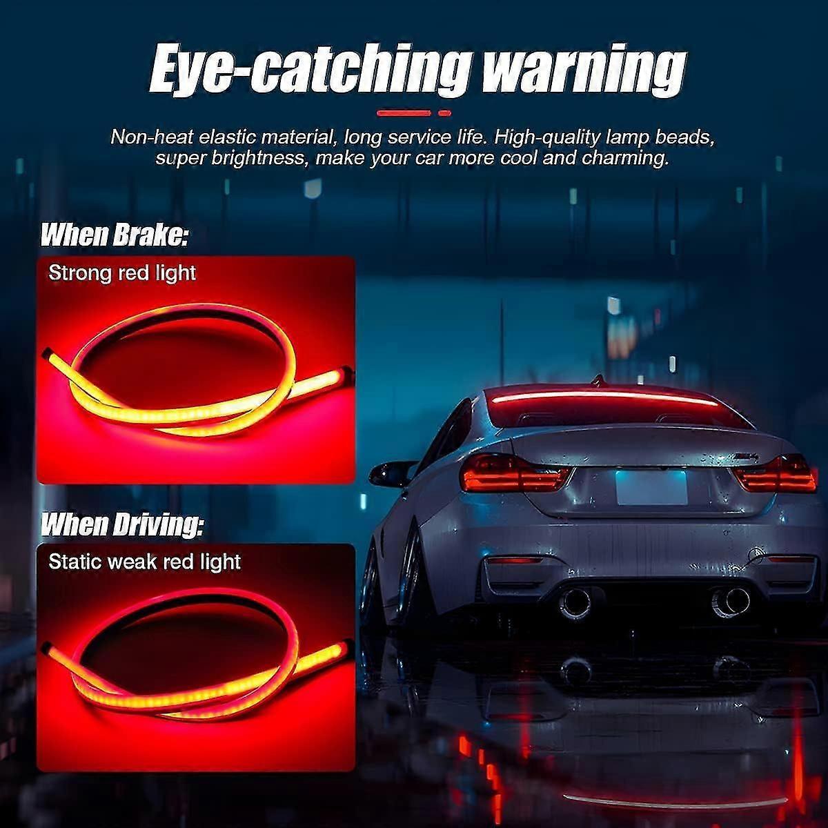 LED Brake Light Strip 35 Inch, Red 144 LEDs DC12V Rear Warning Light Bar - Image 3
