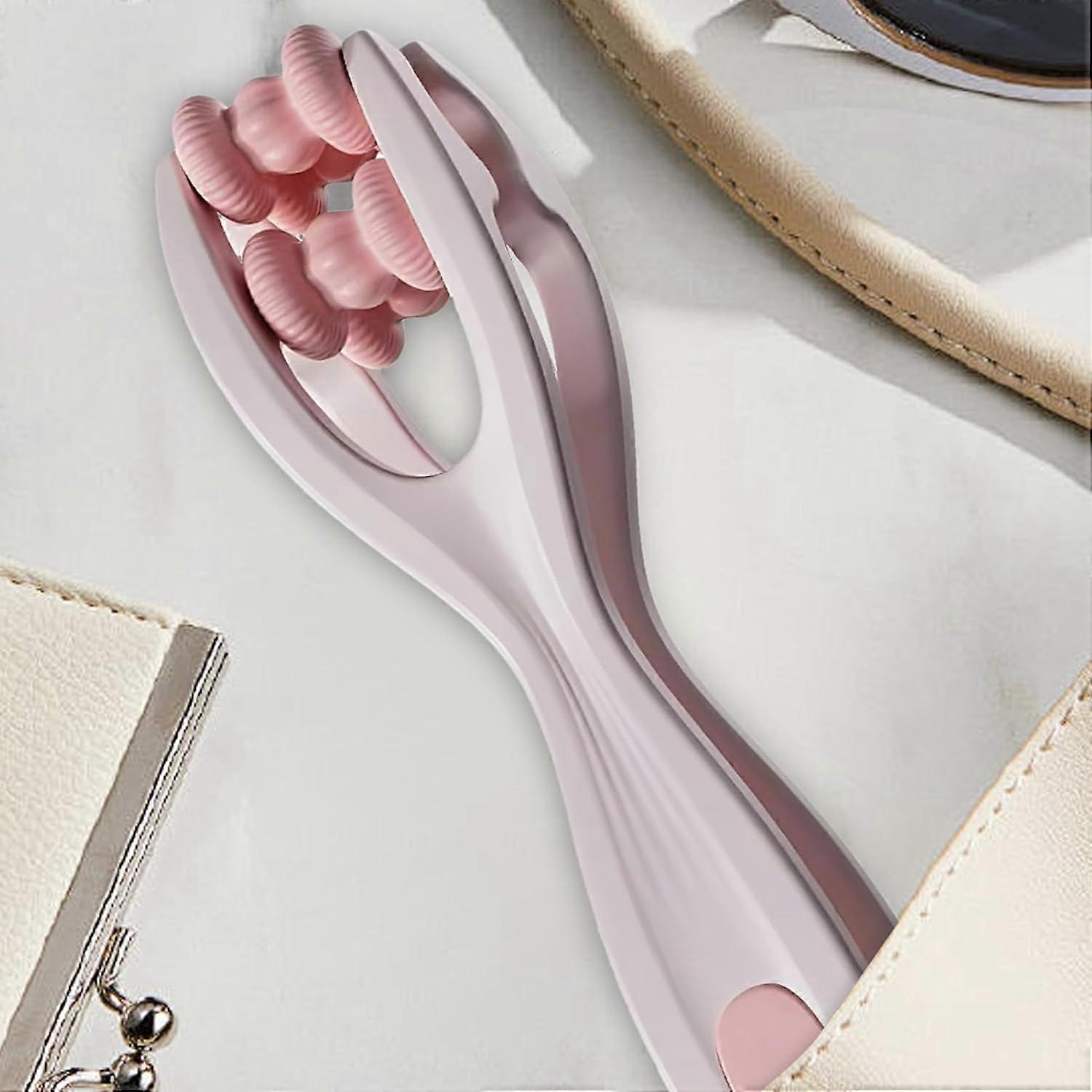 Hand Massage Roller Double Ball Design, Pink Hand Massager Tool - Image 2