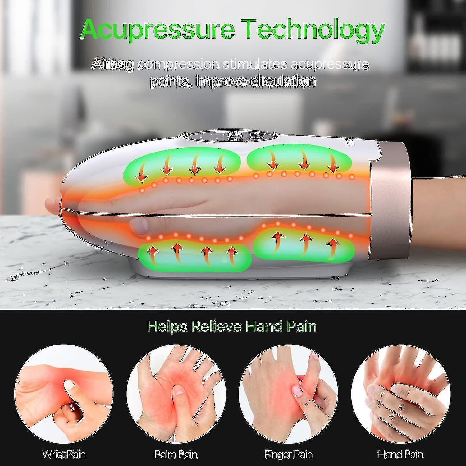 Cordless Hand Massager for Arthritis & Carpal Tunnel with Heat - Image 3