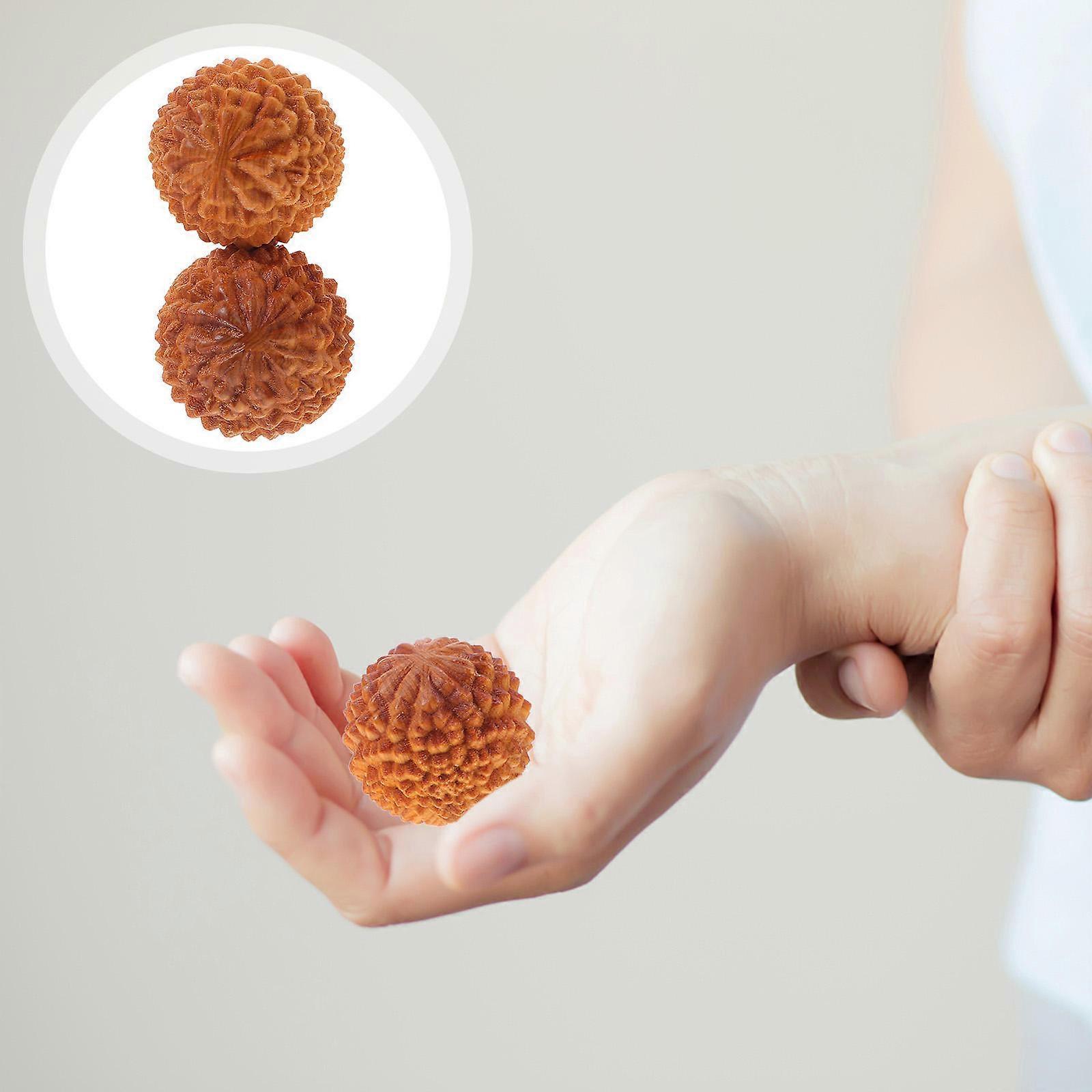 Wooden Hand Massage Balls 2PCS, Durian Shape Rolling Massager - Image 3