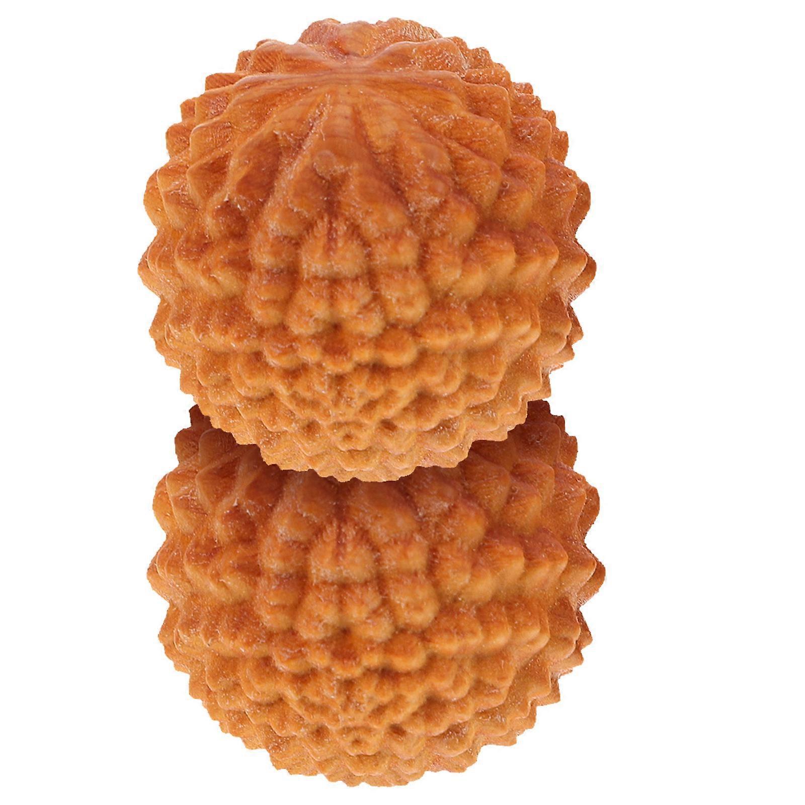 Wooden Hand Massage Balls 2PCS, Durian Shape Rolling Massager - Image 4