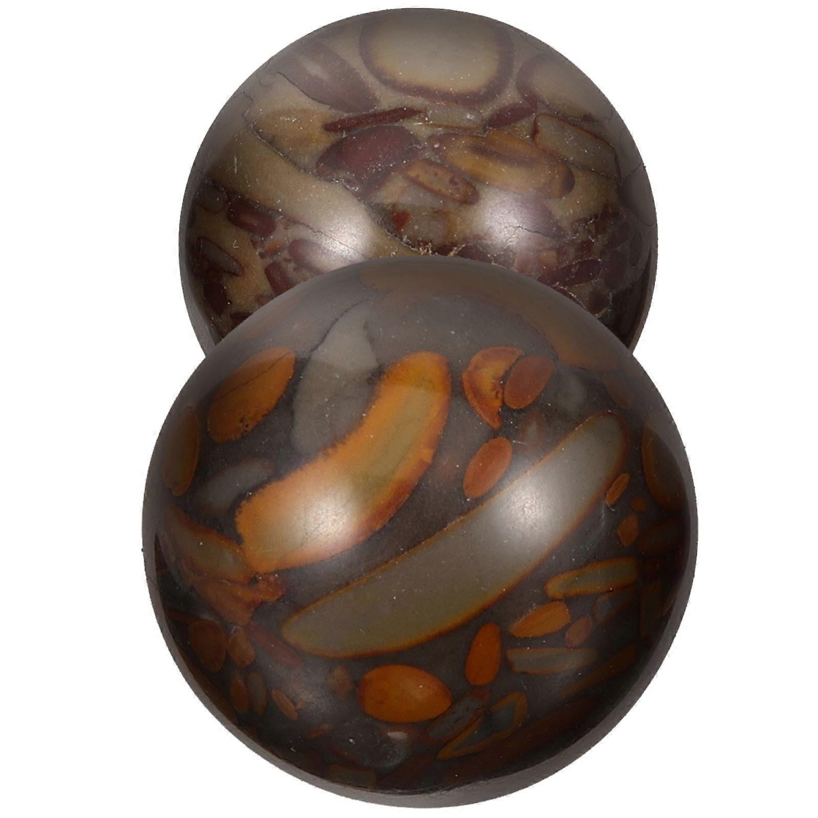 Stone Hand Massage Balls 2PCS, Small Rolling Hand Therapy Balls - Image 1