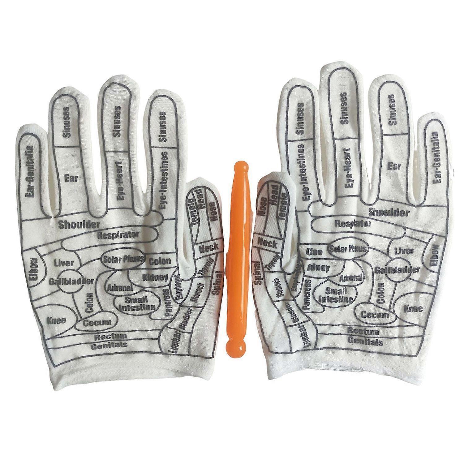 Reflexology Hand Massage Gloves Set with Acupressure Wand - Image 1