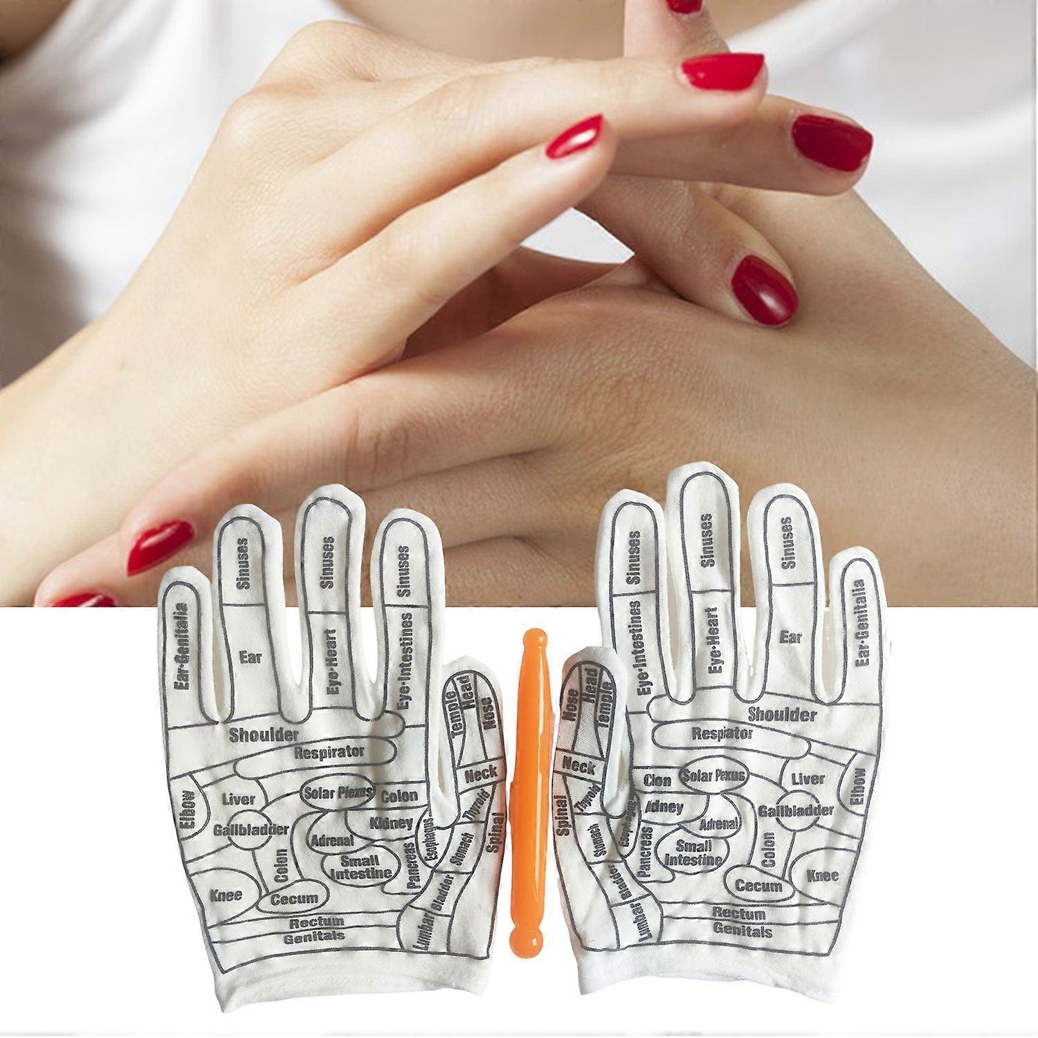 Reflexology Hand Massage Gloves Set with Acupressure Wand - Image 3