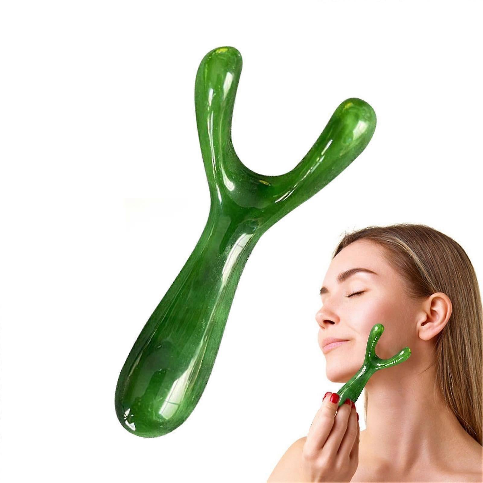 Resin Nose Guasha Tool, Portable Nose Lifting & Shaping Facial Massage Clip for Women, Green - Image 1