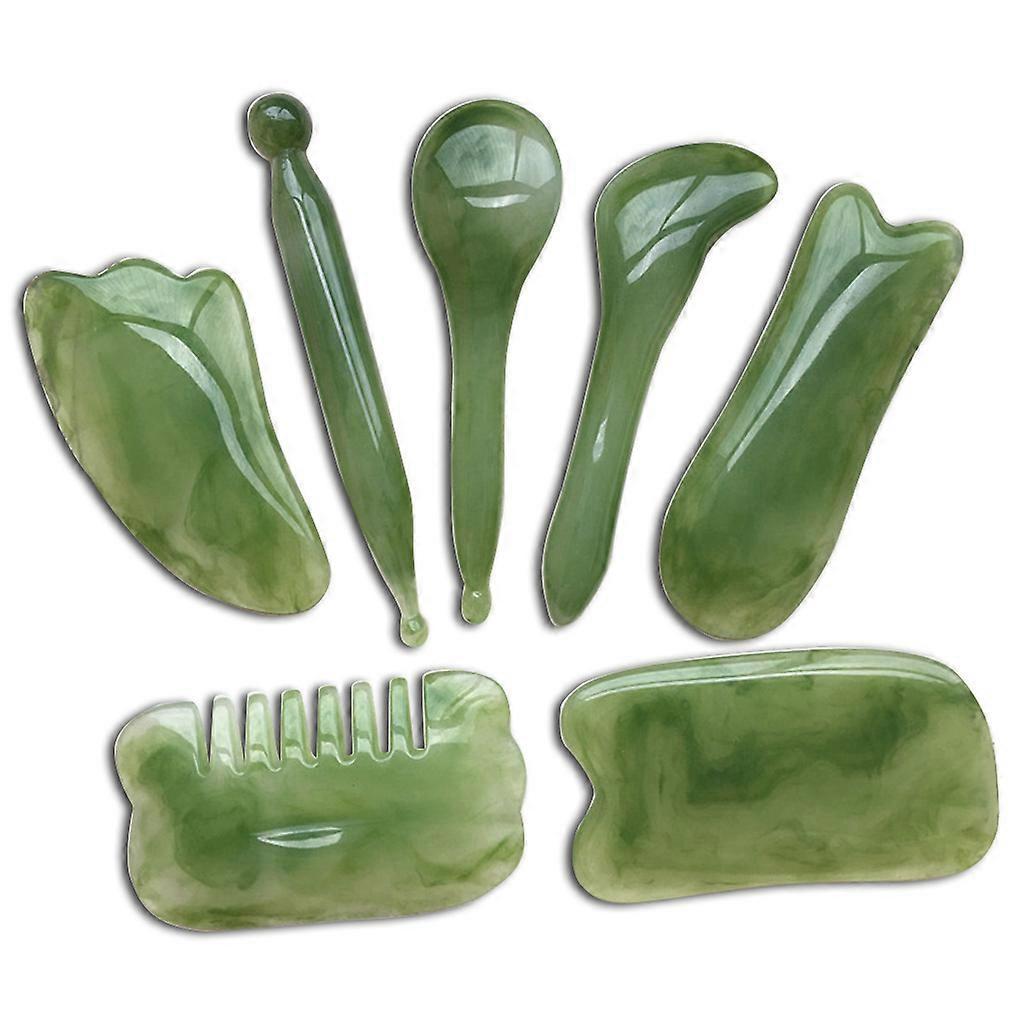 Natural Resin Facial & Neck Guasha Scraper, Beeswax Massage Scraping Tool - Image 1